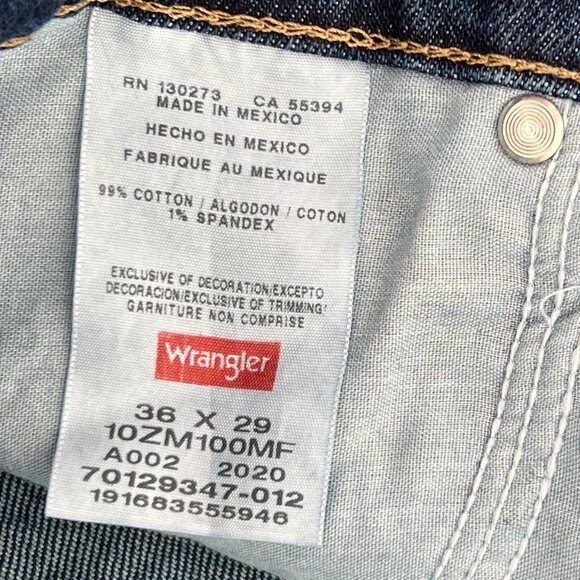 Wrangler Authentics Men's Classic 5-Pocket Regular Fit Dark Wash Jeans 36x29 - Picture 8 of 14